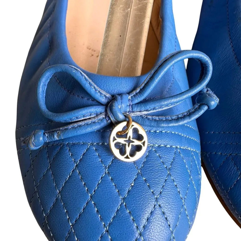 L K Bennett London Royal Blue Nappa Leather Sissy Ballet Flats 38 5 US 8 5 Size undefined - Image 5