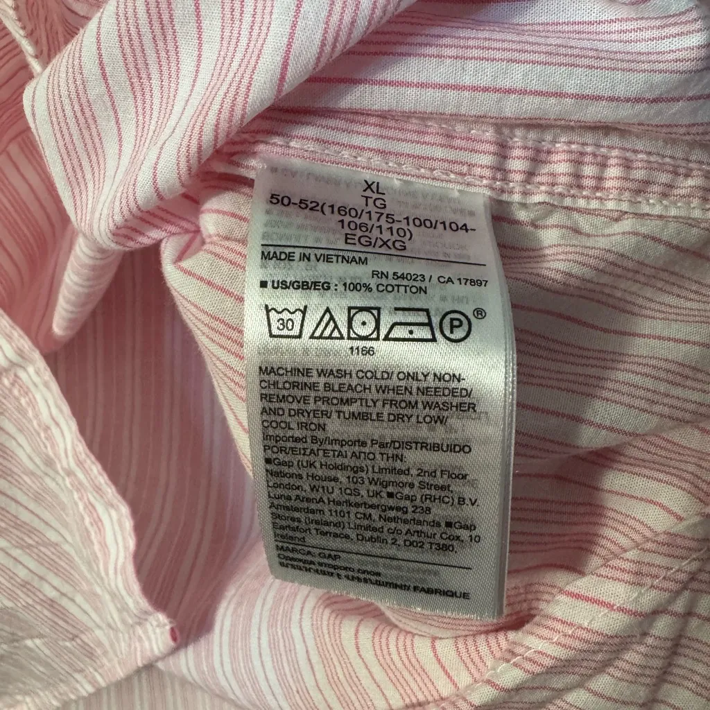 GAP The Classic Shirt Pink Stripe Cotton Button Down Shirt - Image 3