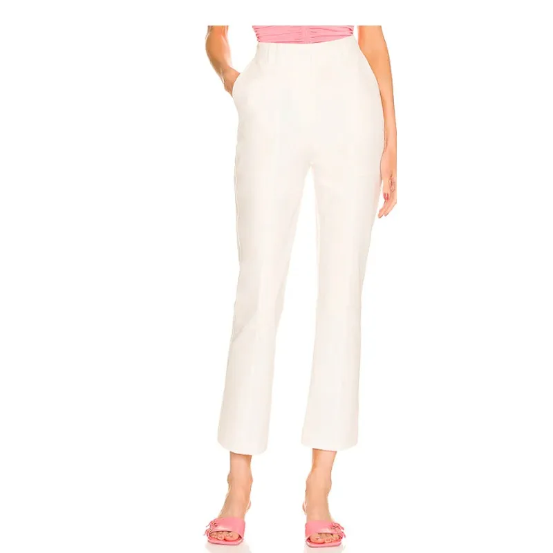 Jonathan Simkhai Jesslyn Cropped‎ Flare Pants Size 2 New with Tags White - Image 2