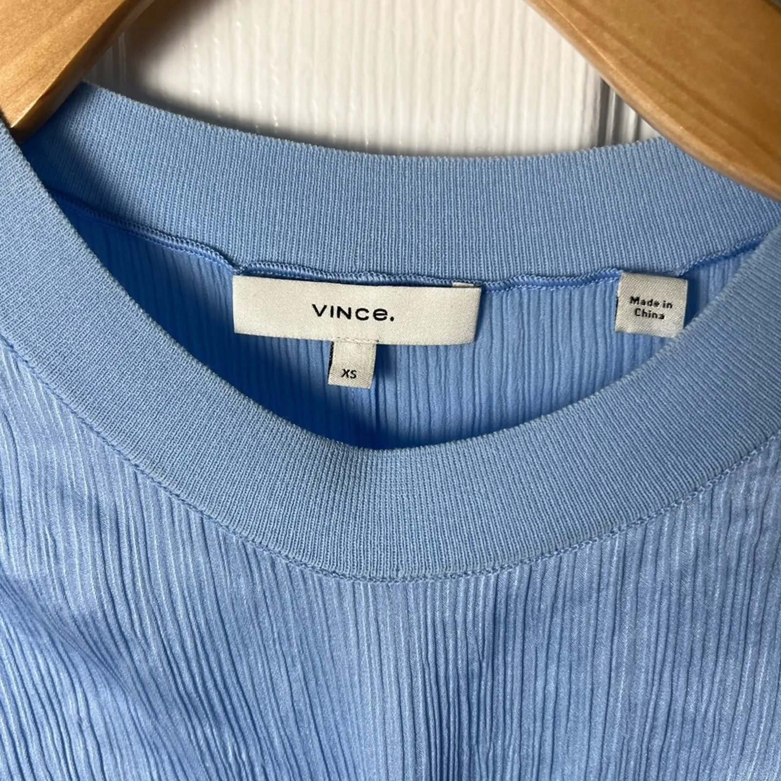 Vince Blue Silk Ribbed Flowy Crewneck Sleeveless Tank Top XS - Image 8