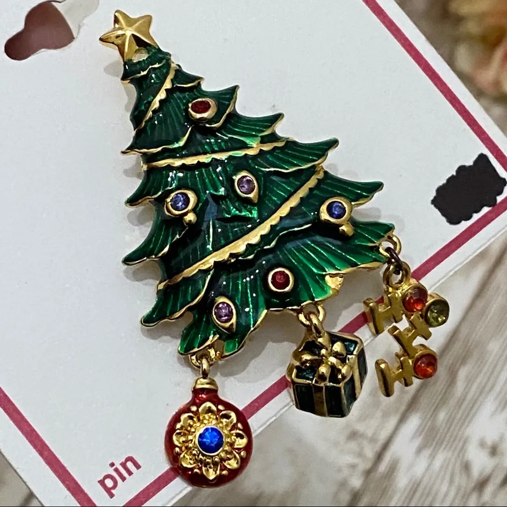 Rare Christopher Radko Christmas Tree Brooch - Image 4