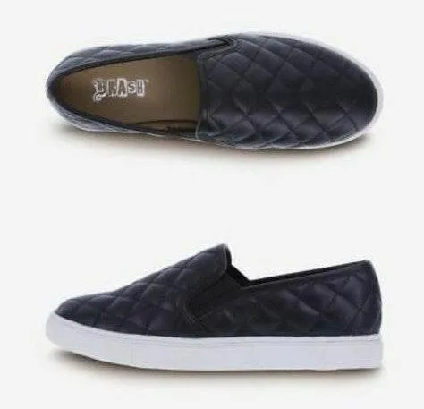 Quilted Black Slip Ons - Image 2