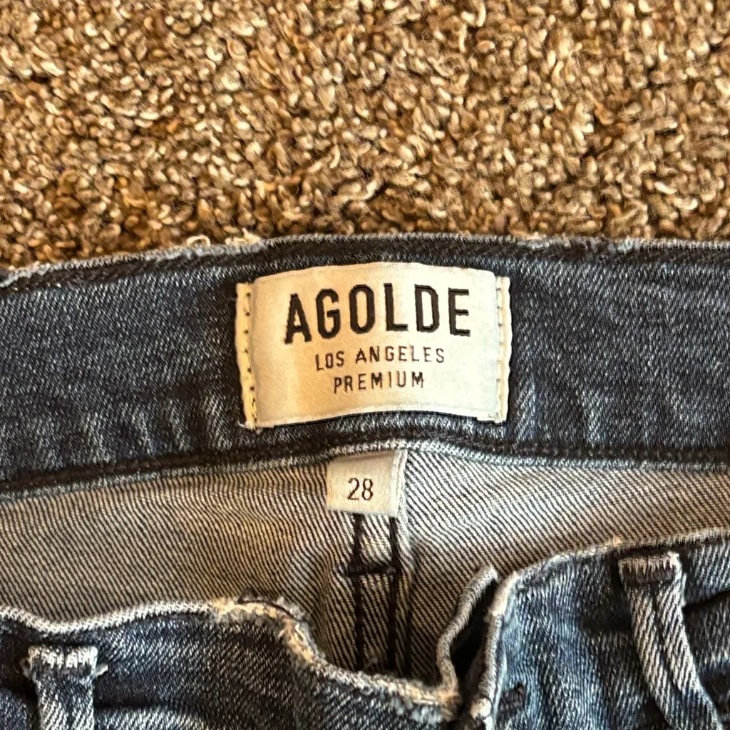 Agolde Distressed Blue Skinny Jeans - Image 2