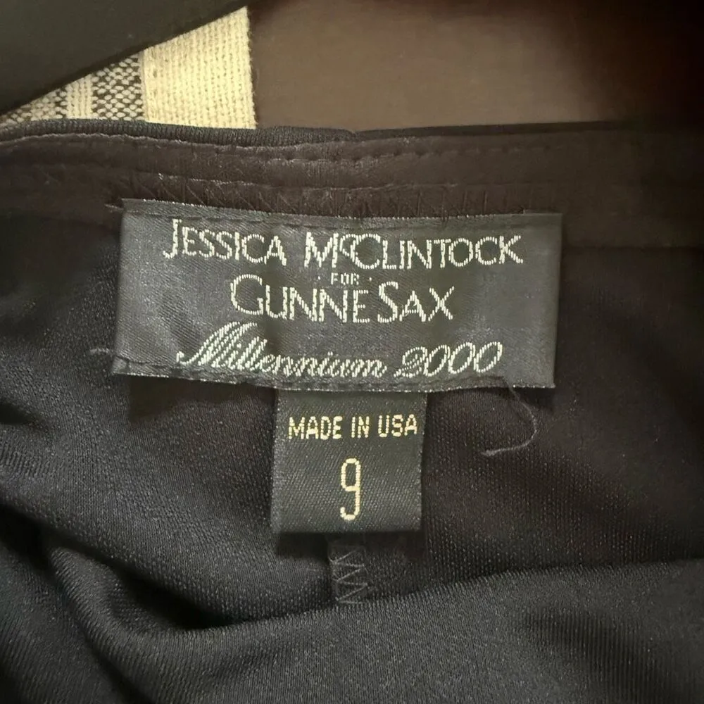 NWT NOS Vintage 90s Jessica McClintock Black Grecian Cut Out Column Formal Gown - Image 11