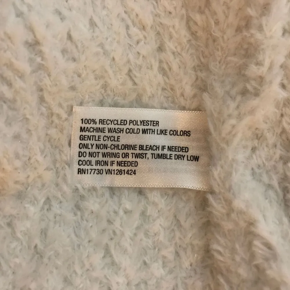 Wild Fable White Fuzzy Long-Sleeve Sweater Dress Cowl Neck Size XL - Image 4