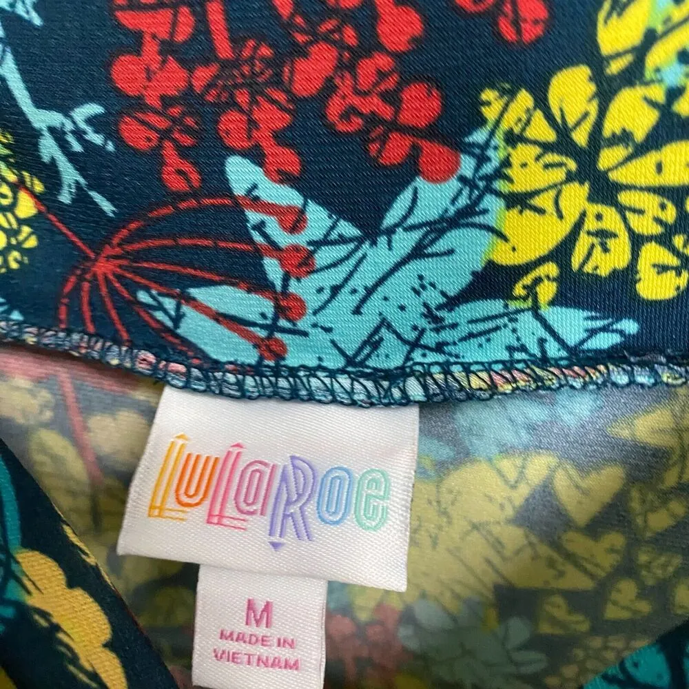 LuLaRoe Fit N Flare Skirt Medium Grafitti Floral Print Multicolor Knee Length - Image 3
