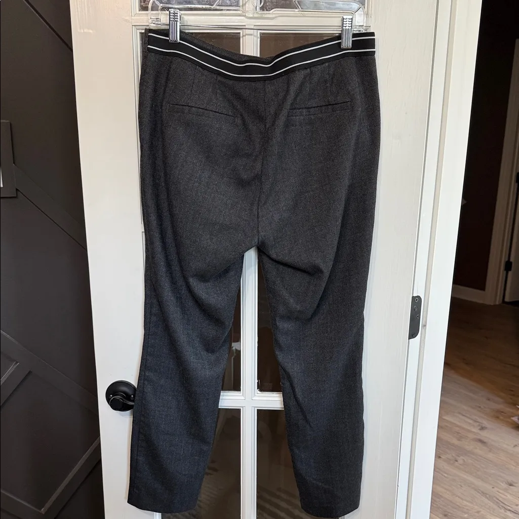 ZARA Grey Wool Tweed Pants Size Large - Image 3