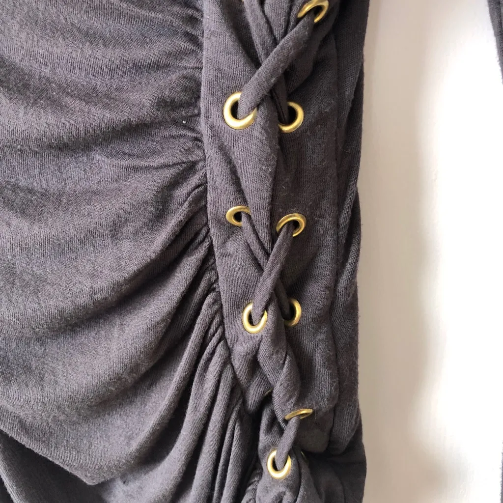 Venus Sexy Tie Up Side Gray Top Lightweight Small - Image 4