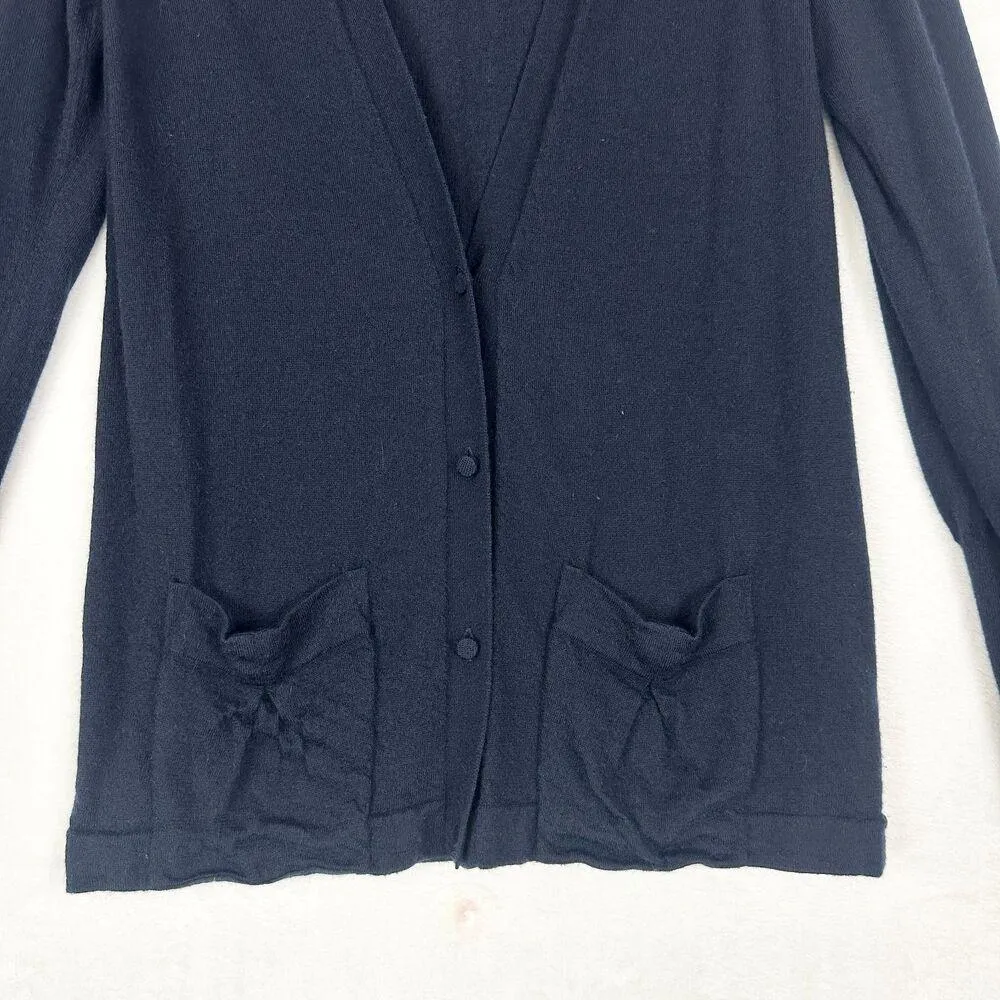TSE Cashmere Cardigan Size Medium Navy Blue Quiet Luxury Minimalist Classic - Image 3