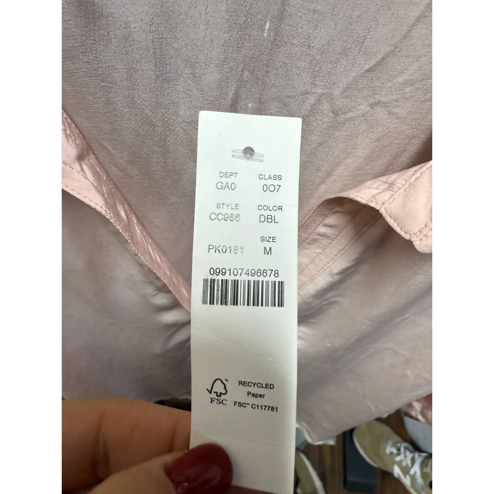 J Crew Bungalow Popover Top Crepe de Chine Women Sz M Pink V-Neck Coastal Preppy - Image 5