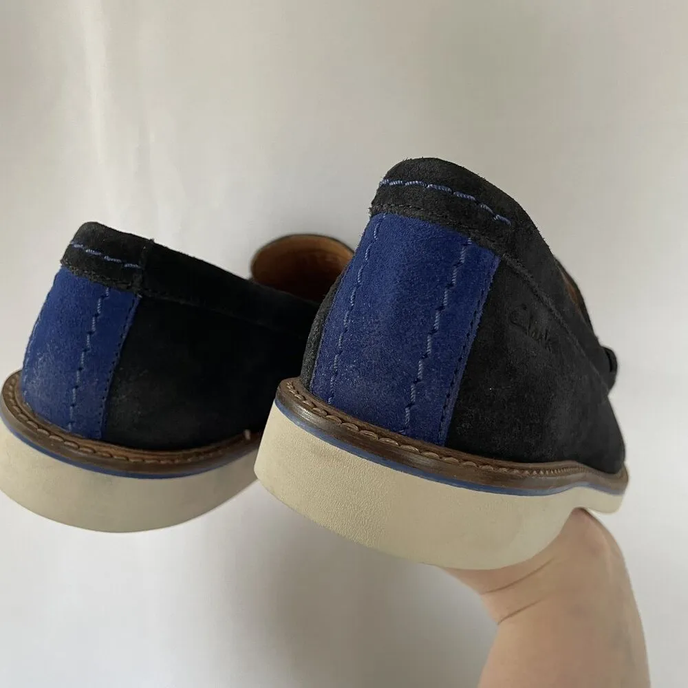 NWT Clarks artisan pull on shoes contour cushion atticus navy suede women's 7M - Image 7