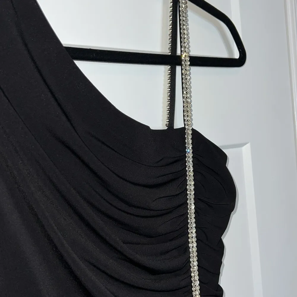 NWT  Rhinestone-Trim One-Shoulder Gown - Image 3