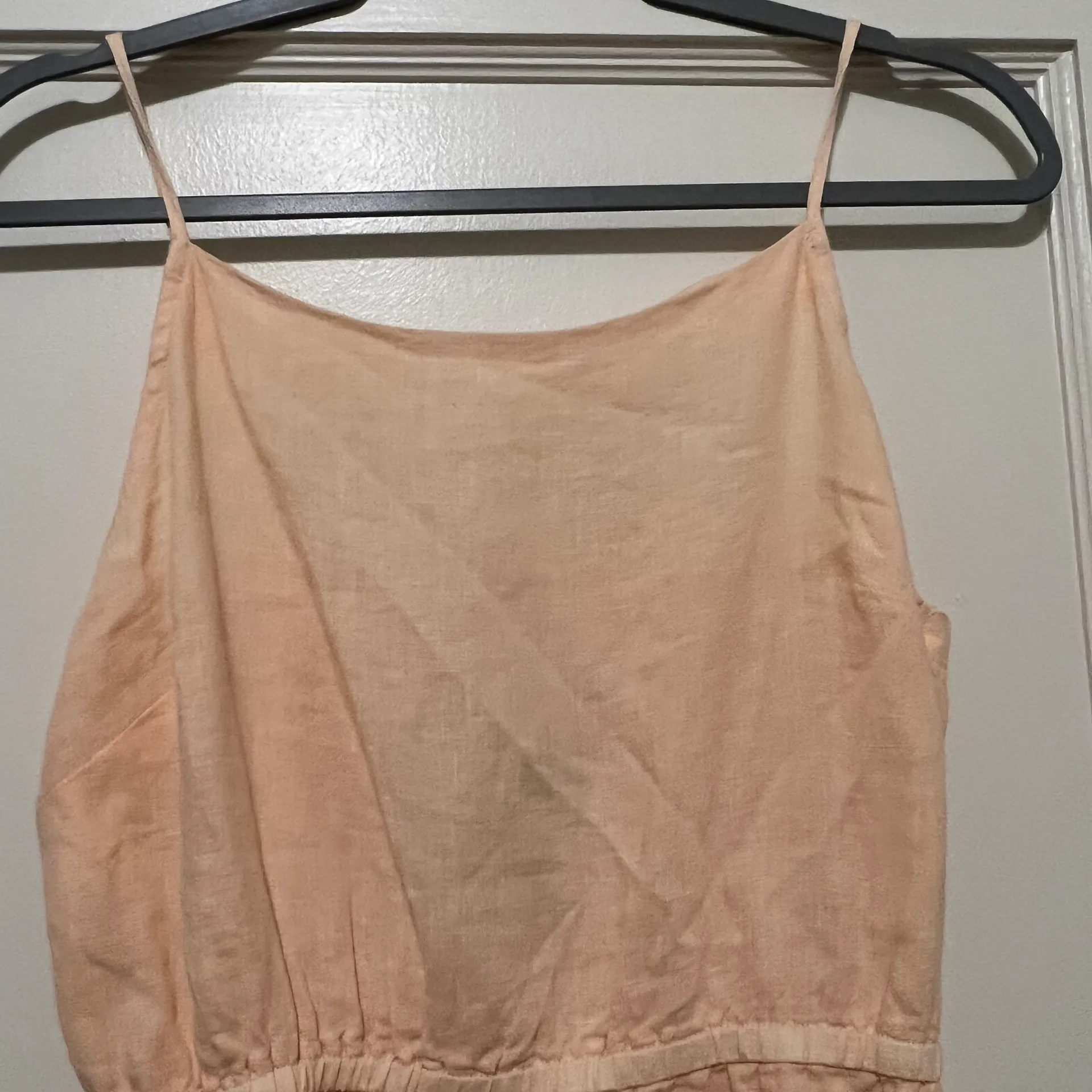 Cloth & Stone  Anthropologie Peach Midi Tiered 100% Linen Dress NWT - Image 3