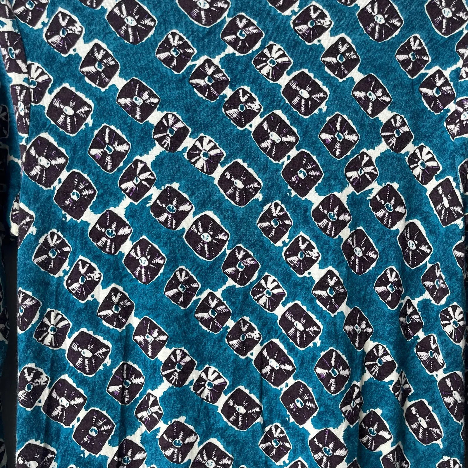 Samantha Sung Dress Long Sleeve‎ Graphic Print Knee Length Minidress Blue Size 8 - Image 7