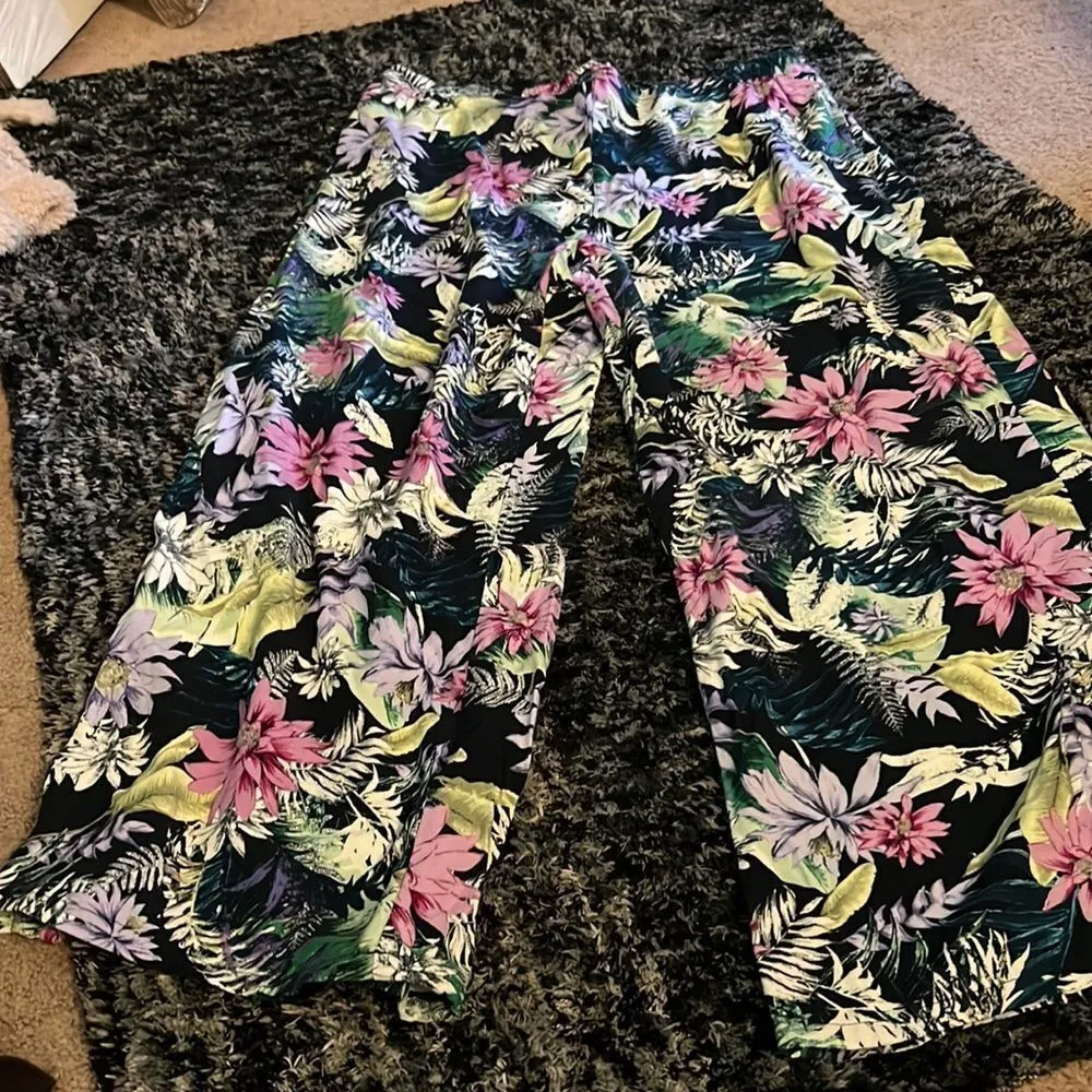 NWT j Jill floral pants L Black Size L - Image 3