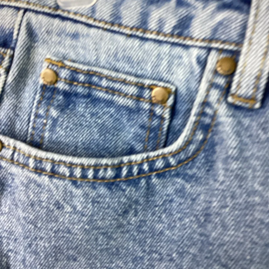 EVIDNT Los Angeles Size 26 Essen Relaxed V-Shaped Cut Raw Hem Blue Denim Jeans - Image 8