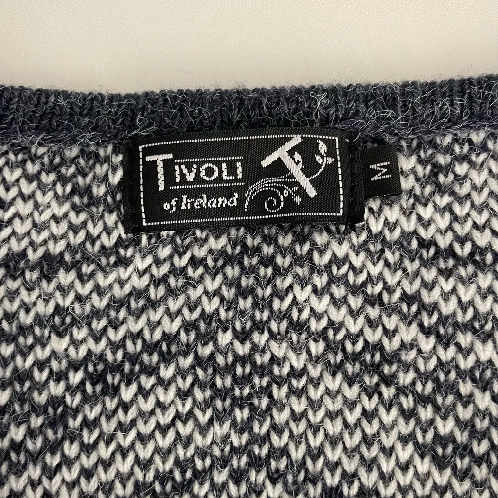 Tivoli of Ireland Nordic Fair Isle Longline Cardigan with Pockets Gray Size M - Image 6
