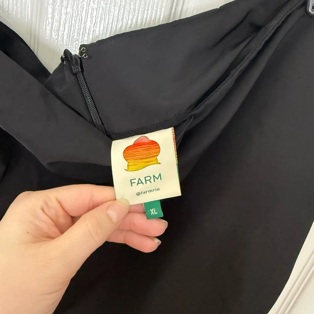 Farm Rio Black Taffeta Mini Skirt XL - Image 7