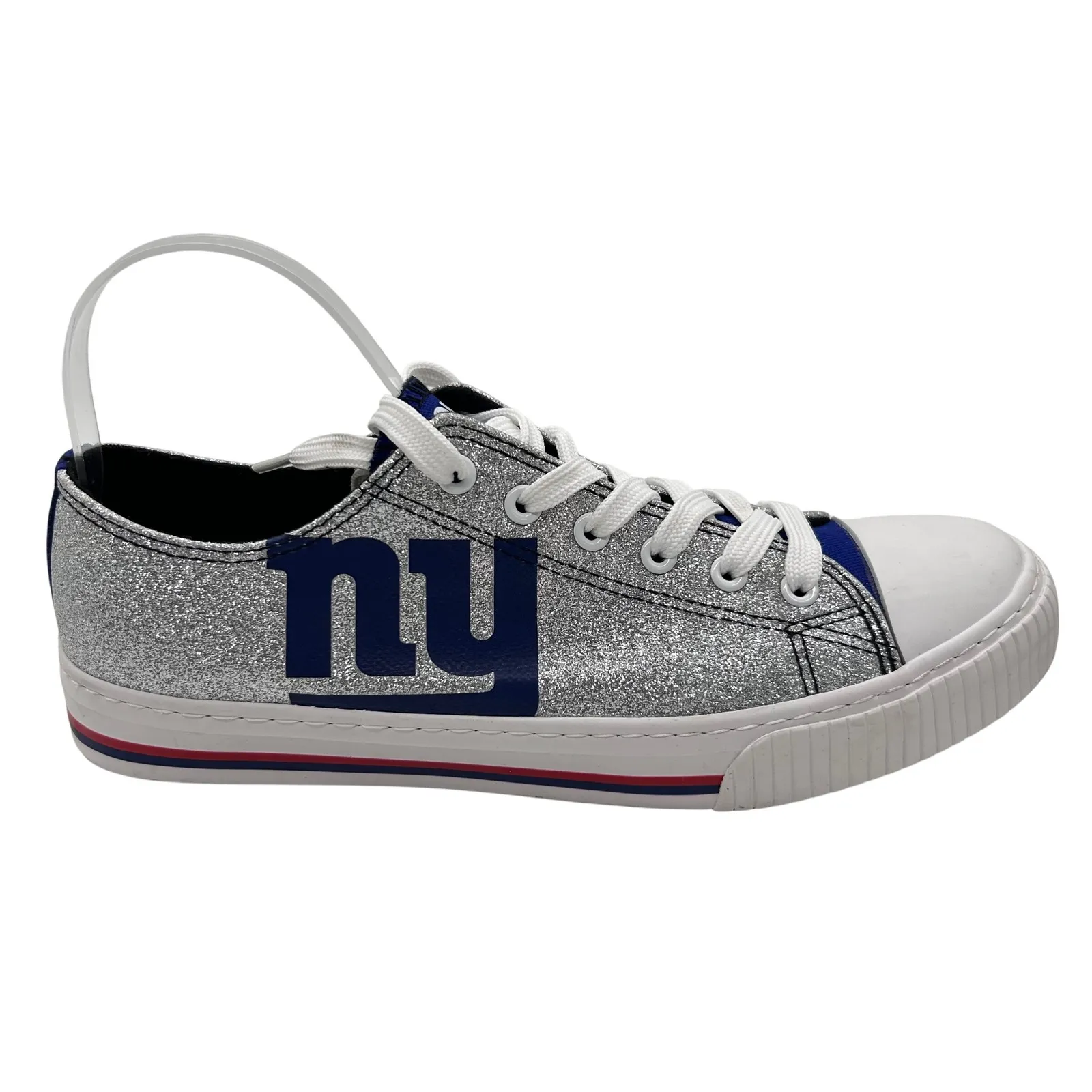 FOCO Sneakers Womens Size 10 NY Giants Glitter Low Top Silver Blue - Image 4