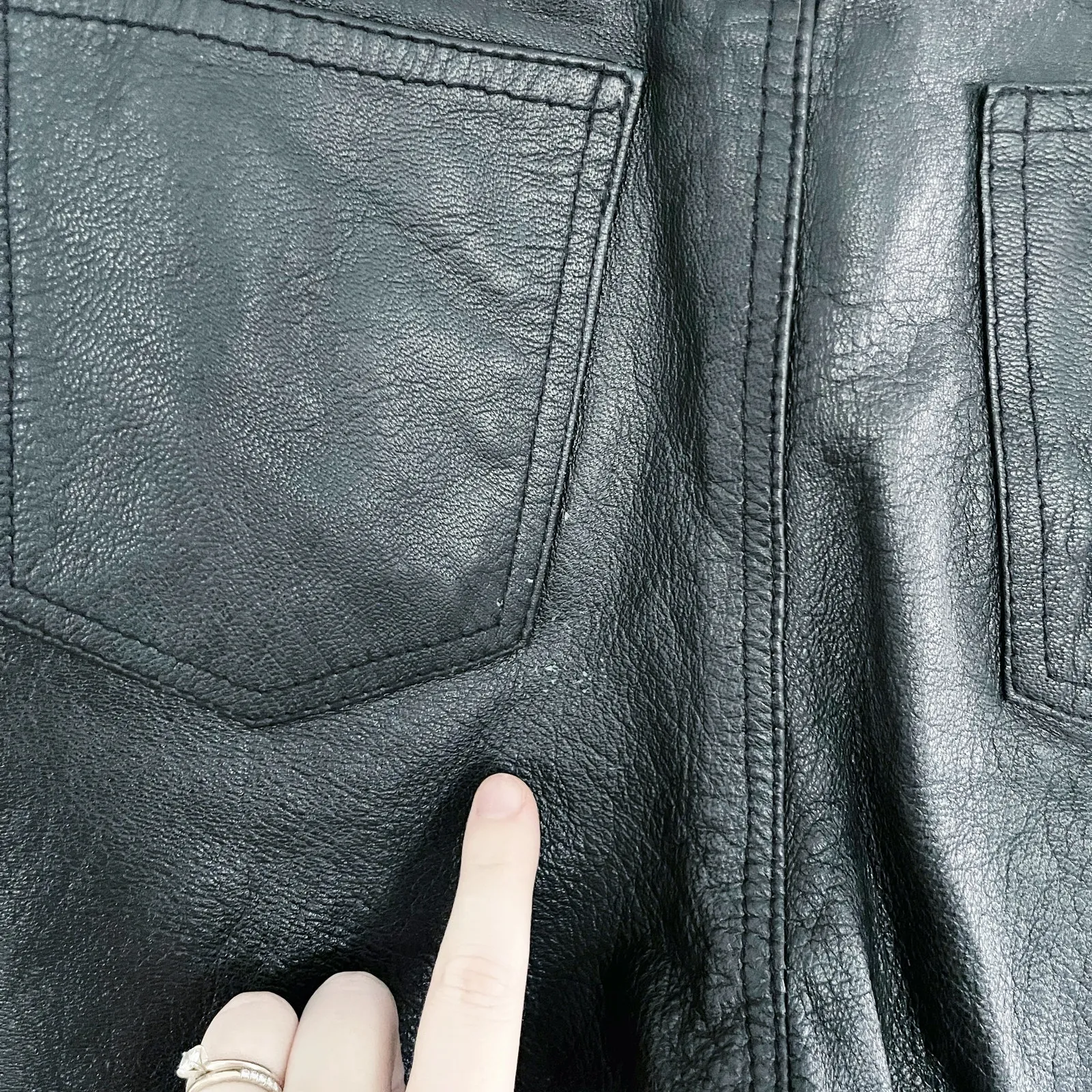 Limited Edition Vintage Black Leather Slim Pants Size 8 - Image 10