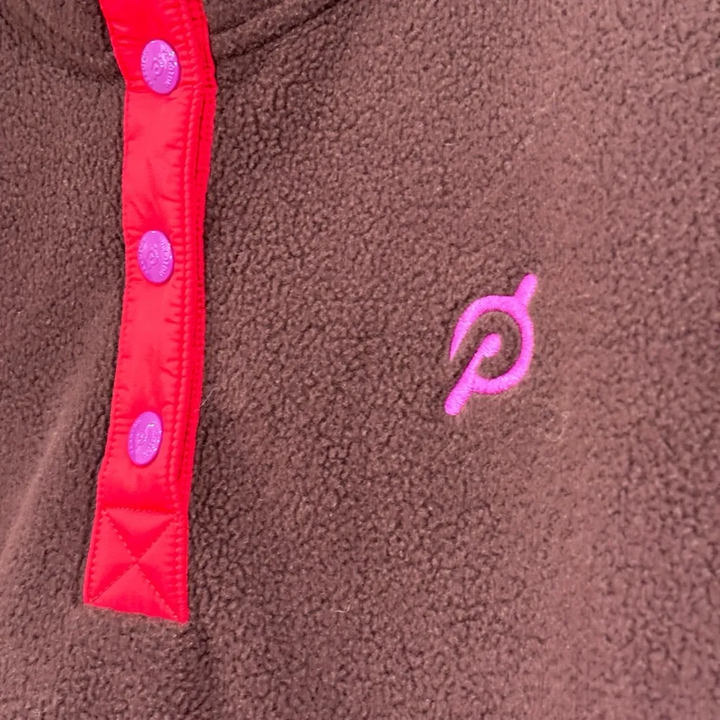 Peloton 1/4 Snap Fleece Brown Pullover Sweater Top Oversized Women’s Large - Image 3