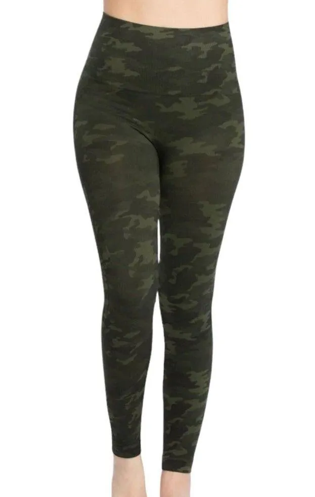 Spanx Green Camo Look At Me Now High Waisted Full Length Shaping Leggings Small - Image 2
