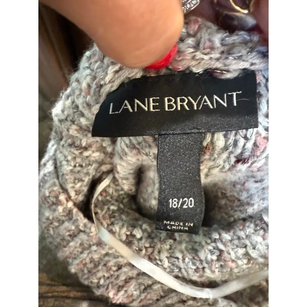 Lane Bryant Plus Heather Grey Cowl Neck Sweater 18/20 - Image 7