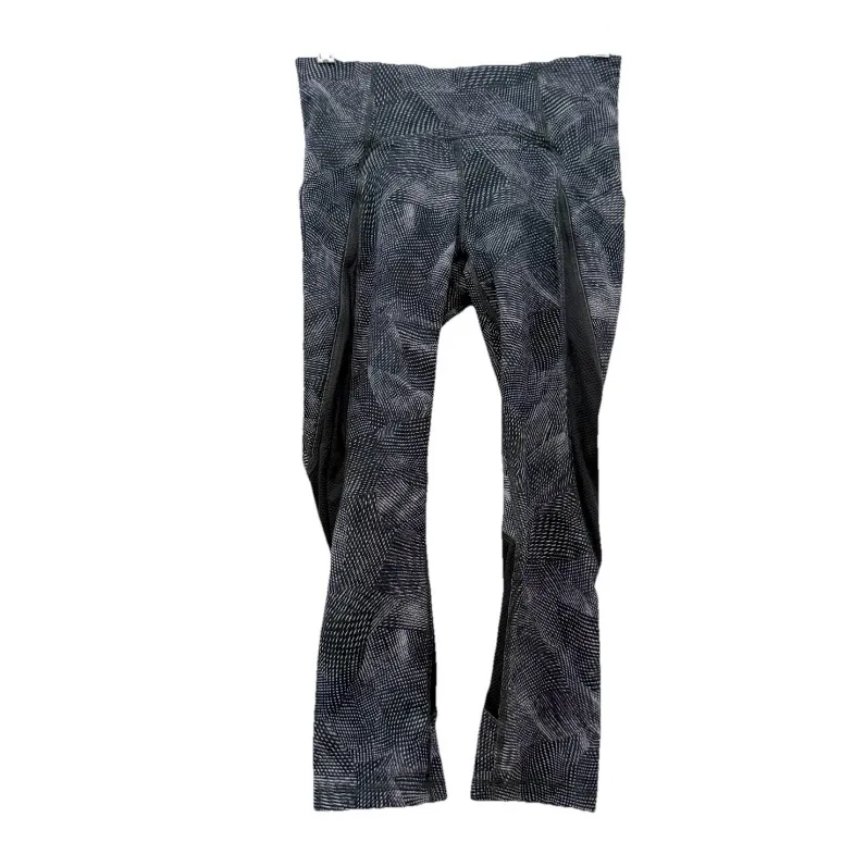 LULULEMON Run Off Route Mid Rise 21” Crop in Velocity Mesh Island Mist Black 4 - Image 2