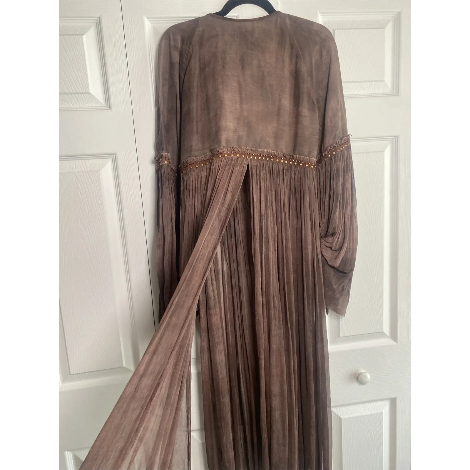 Nigel Preston M Duster Jacket Festival Boho Western Whimsigoth Indie Designer Brown Size M - Image 13