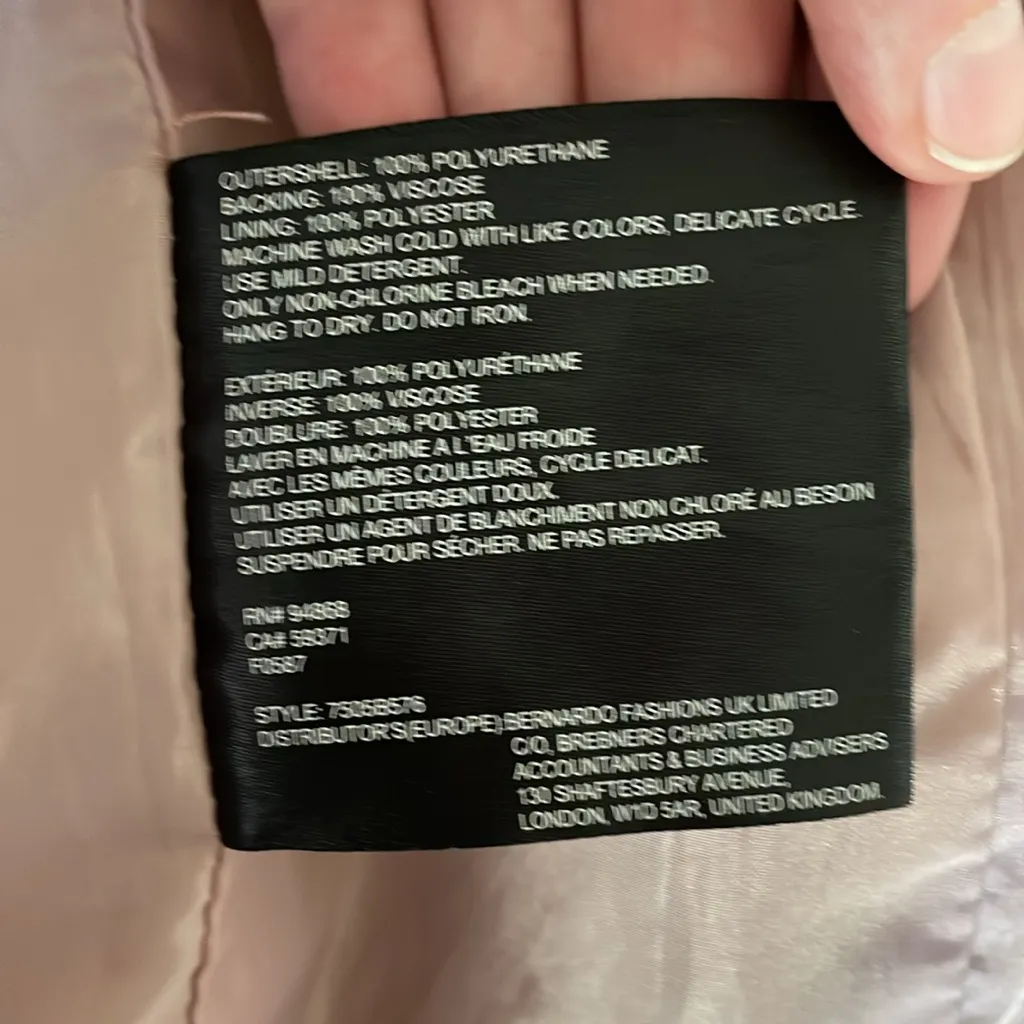 B by Bernardo Pink Mauve Faux Leather Jacket - Image 3