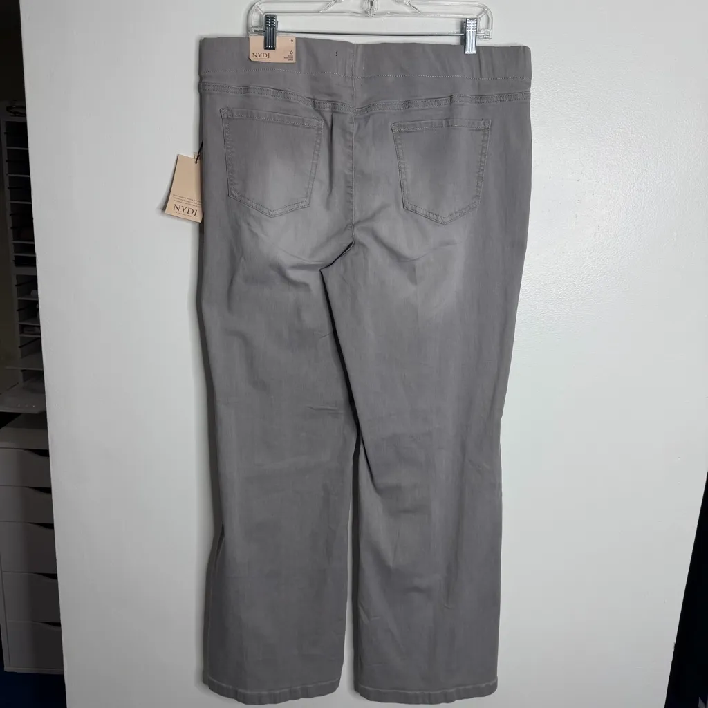NYDJ Pull On Wide Leg Clean Grace Gray Stretch Size 16 NWT Casual Comfort - Image 3