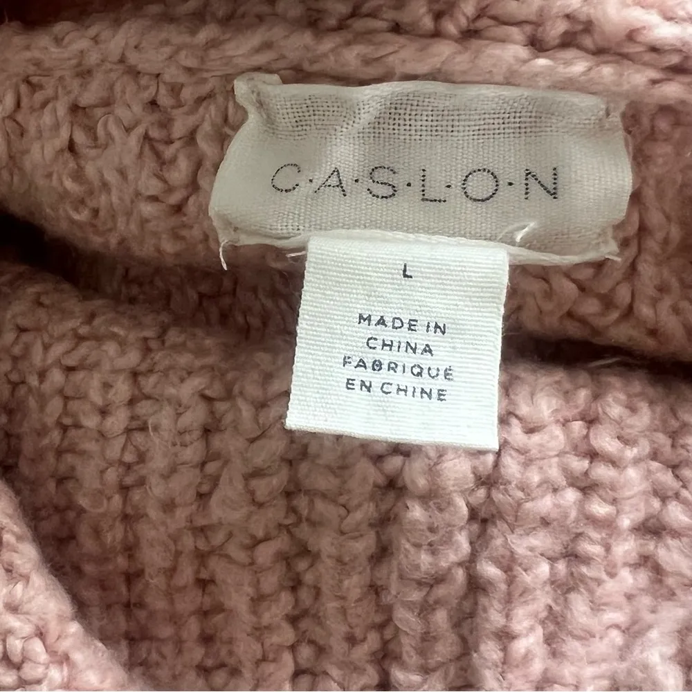 CASLON Women’s Oversized Pink Pullover Cowl Neck Sweater Size L - Image 3