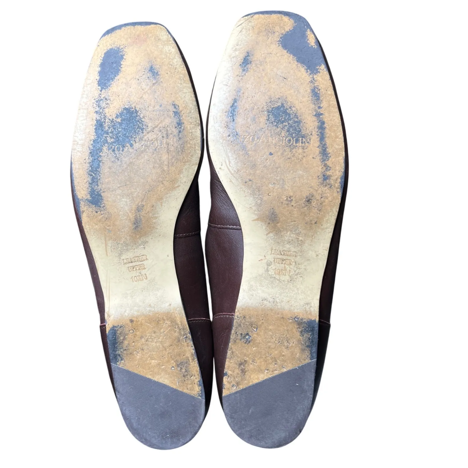 Enzo Angiolini Brown Leather Croc Embossed High Vamp Loafers Women's 10.5N - Image 8