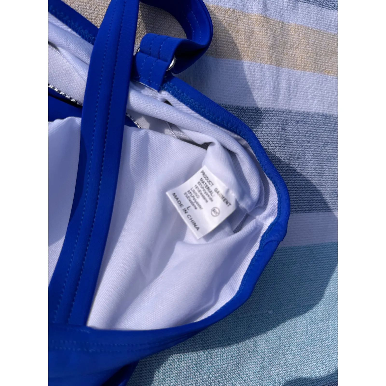 Women’s Blue Tankini Top Black Swim Skirt Set L Modest Swimwear Stretch Size L - Image 11