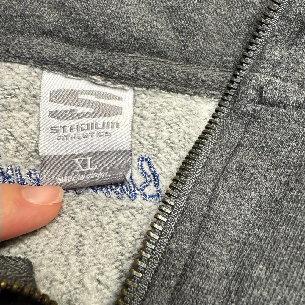 Vintage Duke University Stadium Athletics Dark Gray Quarter Zip-Up Sweater XL - Image 3