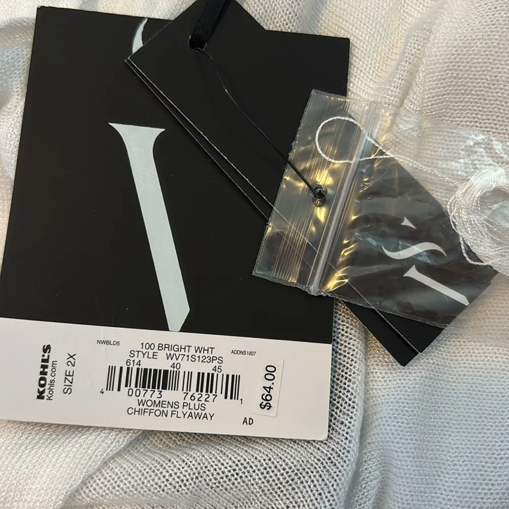 NWT Simply Vera VeraWang White “Chiffon Flyaway” Open Front Sweater Size 2X - Image 5