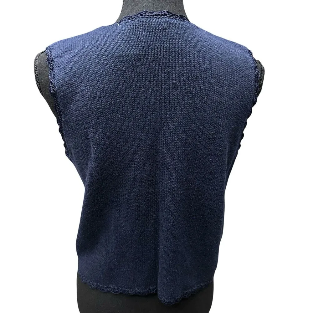 Erika II Holiday‎ Christmas Sweater Vest Embroidered Women's Size Petite Small - Image 7