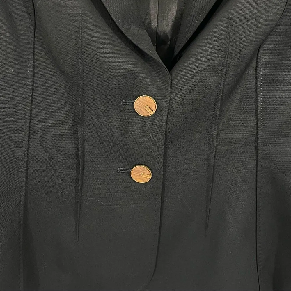 Escada Virgin Wool Blazer Women’s US 6 EU 36 Black‎ Two Button Office Classic Black - Image 4