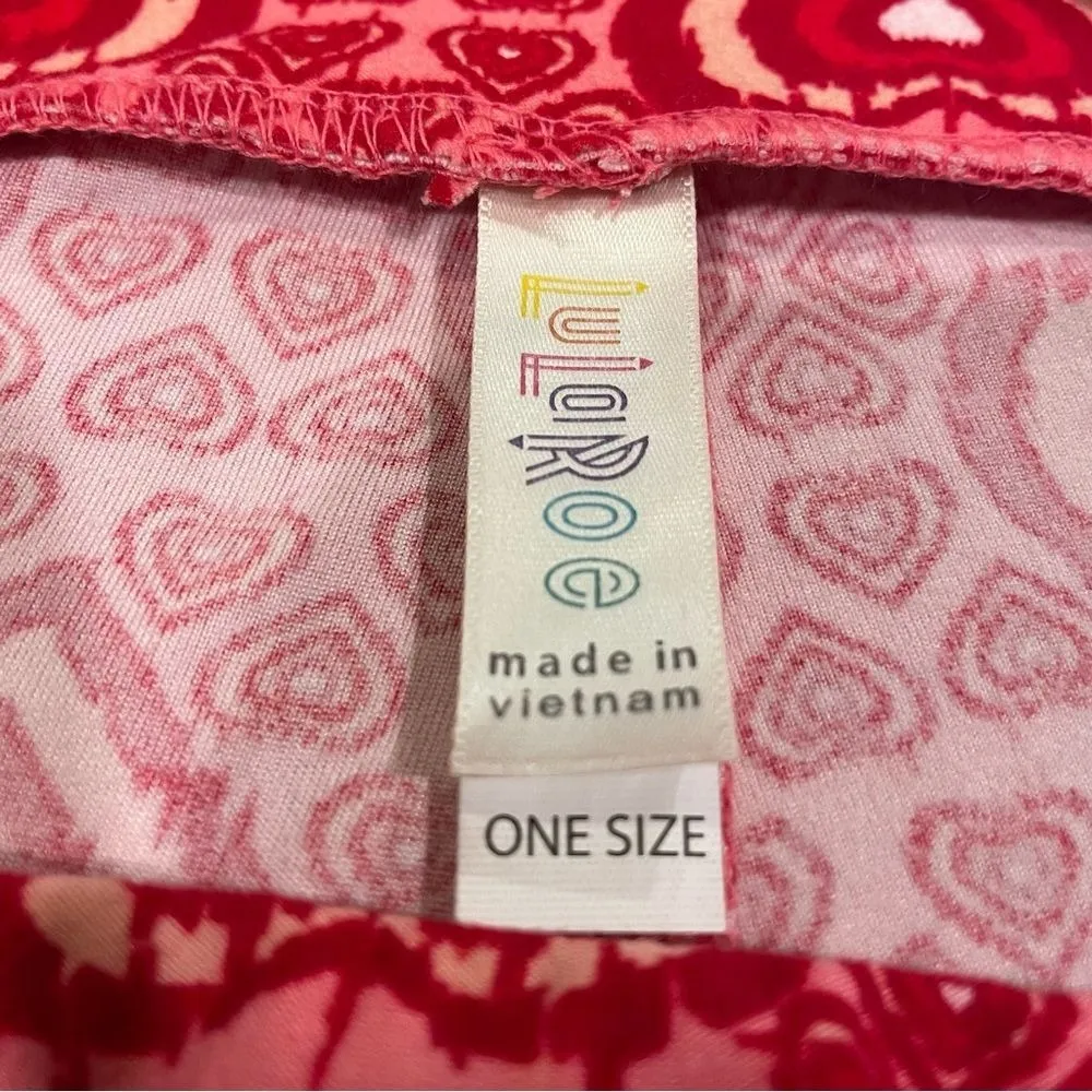 LuLaRoe Red and White Heart Leggings • One Size Fits Most Hearts - Image 4