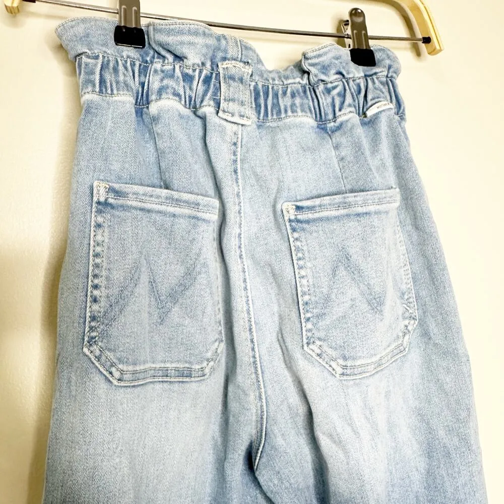 Mother Womens Jeans The Yoyo Ruffle Greaser Ankle Straight Denim Blue Size 24 - Image 5