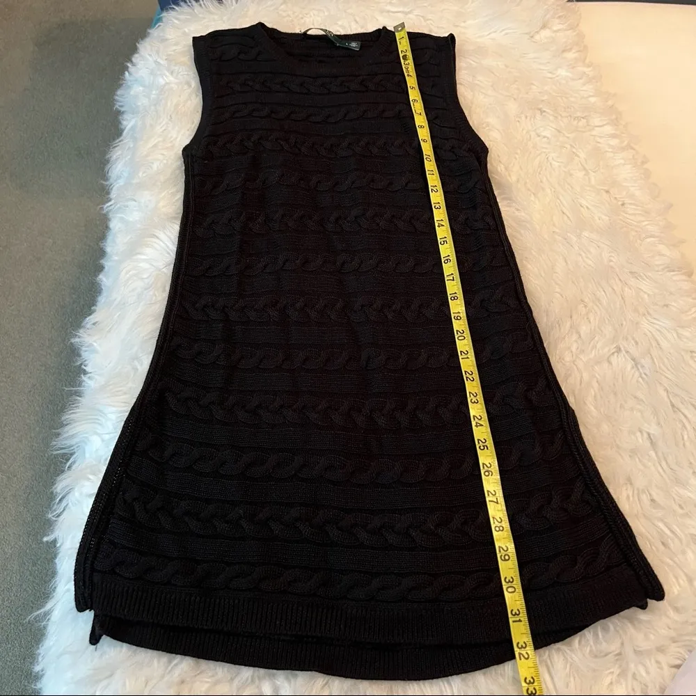 Lauren Ralph Lauren black sleeveless sweater dress tunic size large, runs small - Image 8