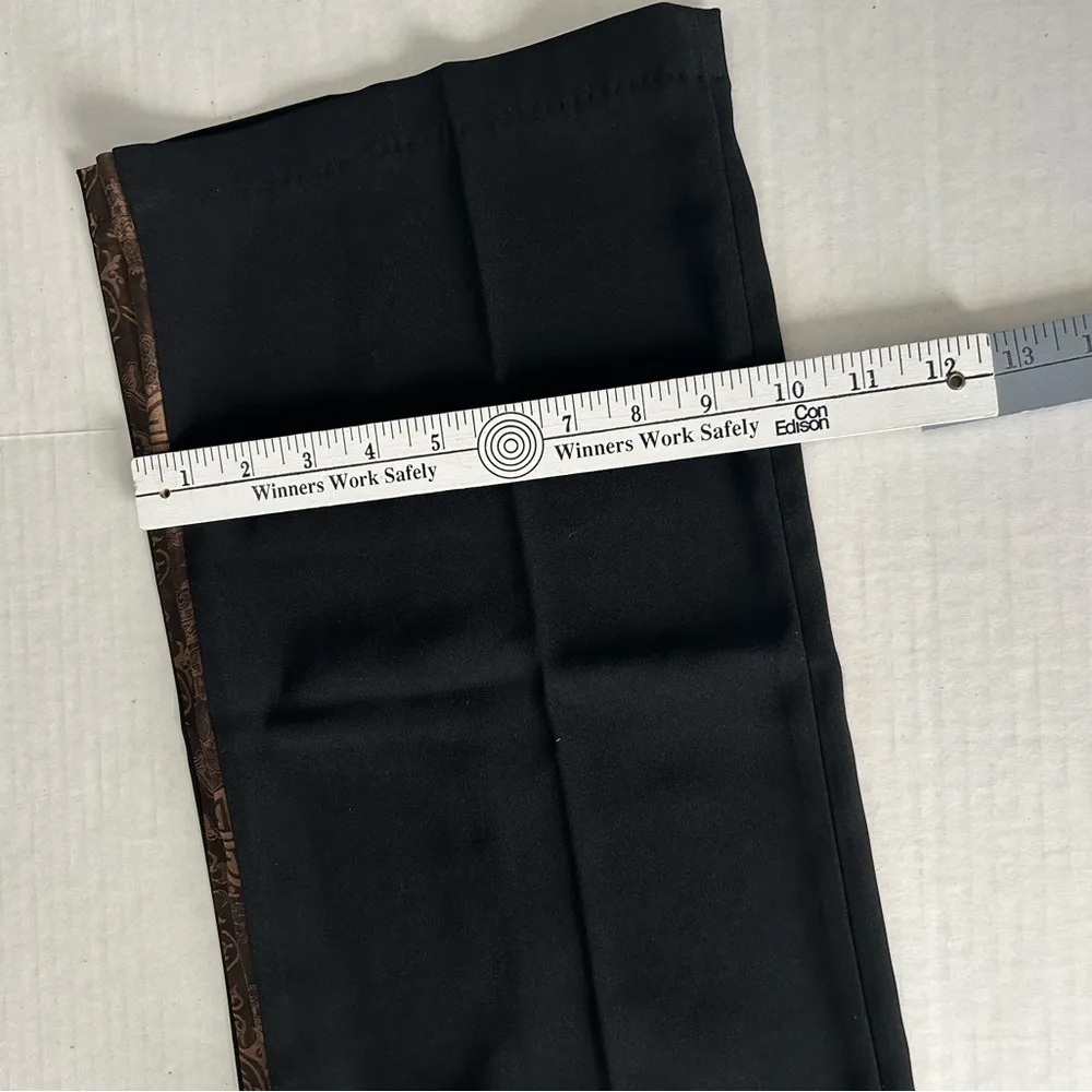 Asian inspired vintage flare pants embroidery peekaboo pleats black size medium - Image 13