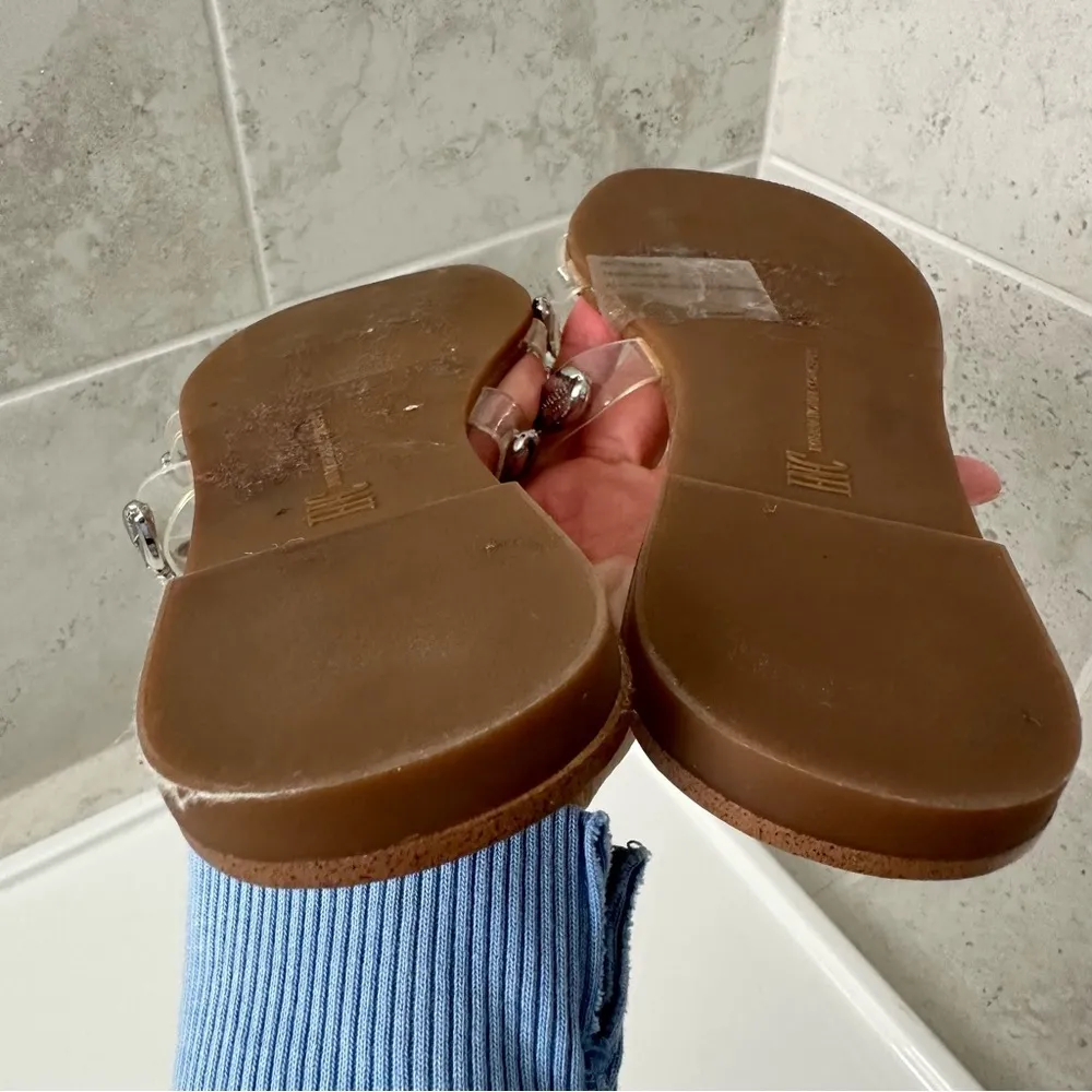 INC International Concepts Voma Shell Strappy Slide Sandals Size 8.5 Women Silver - Image 10