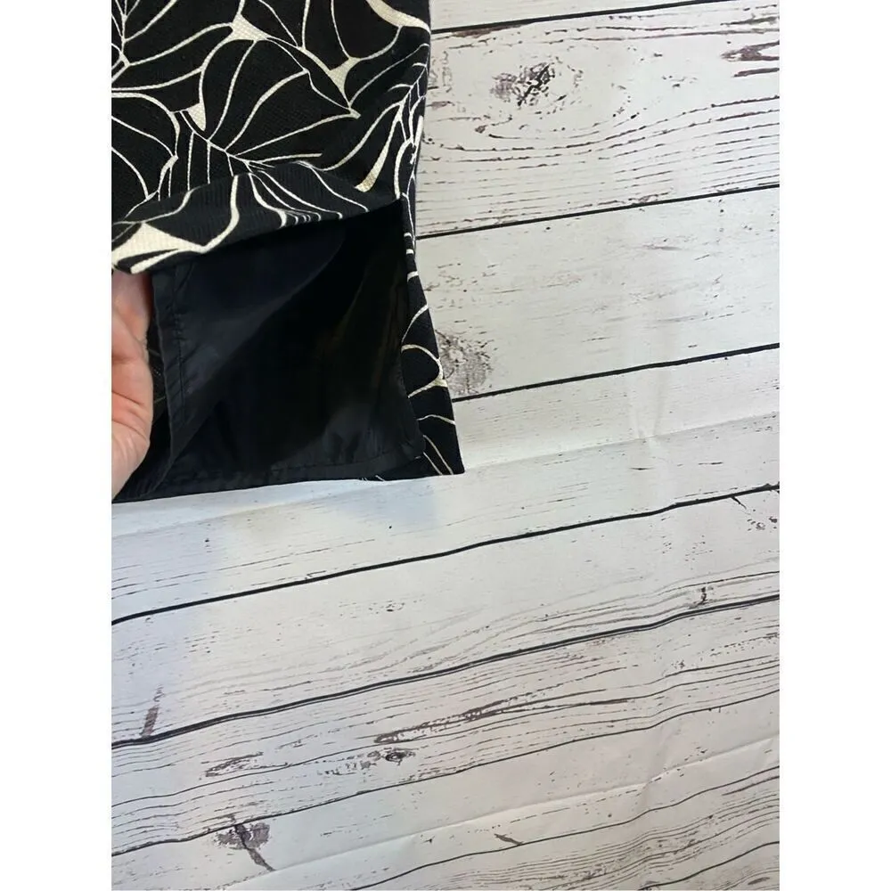 Talbots Cotton Spandex Pencil Skirt with side slit in Black and White Size 8P - Image 2