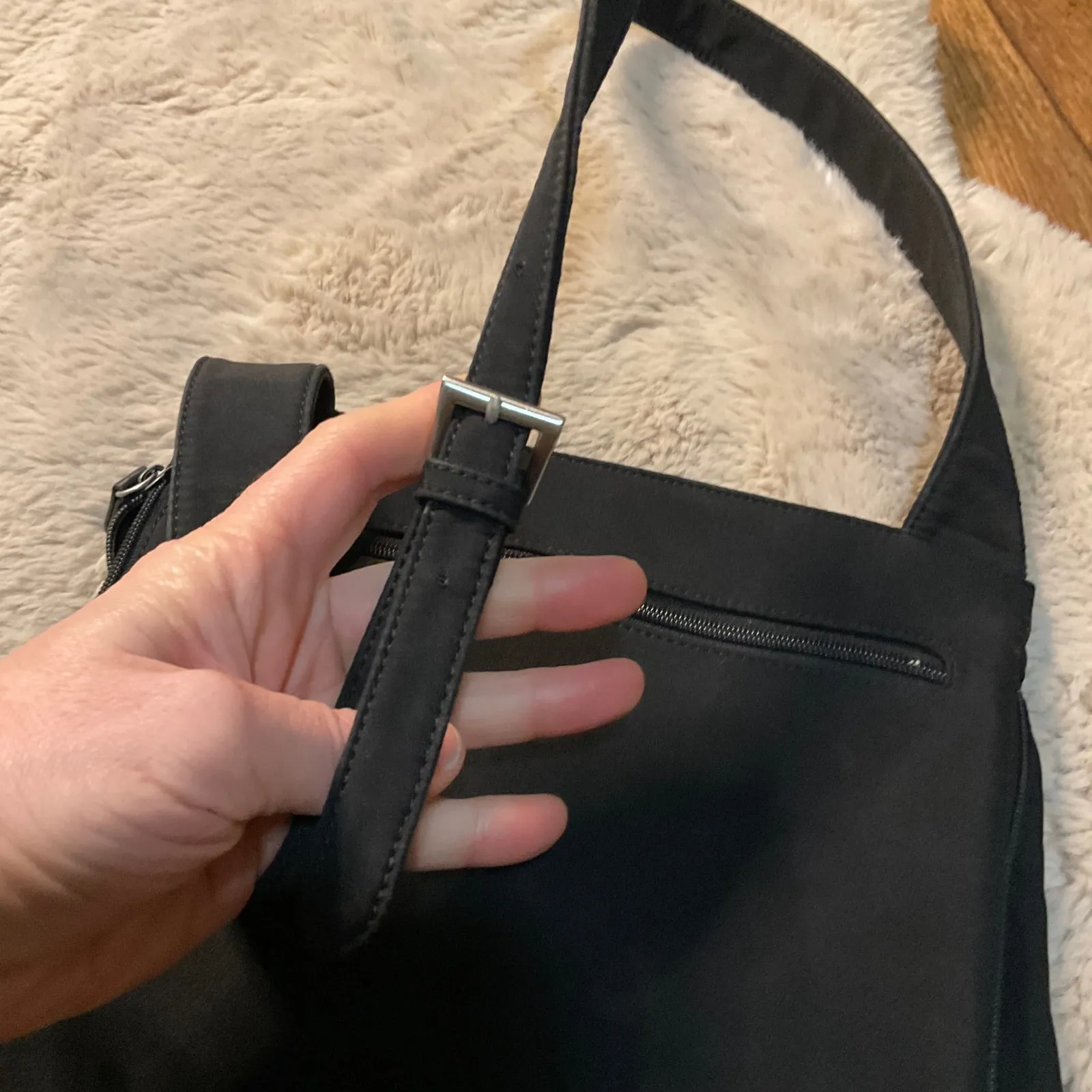 Hobo International Black Crossbody Shoulder Bag Travel Nylon - Image 9