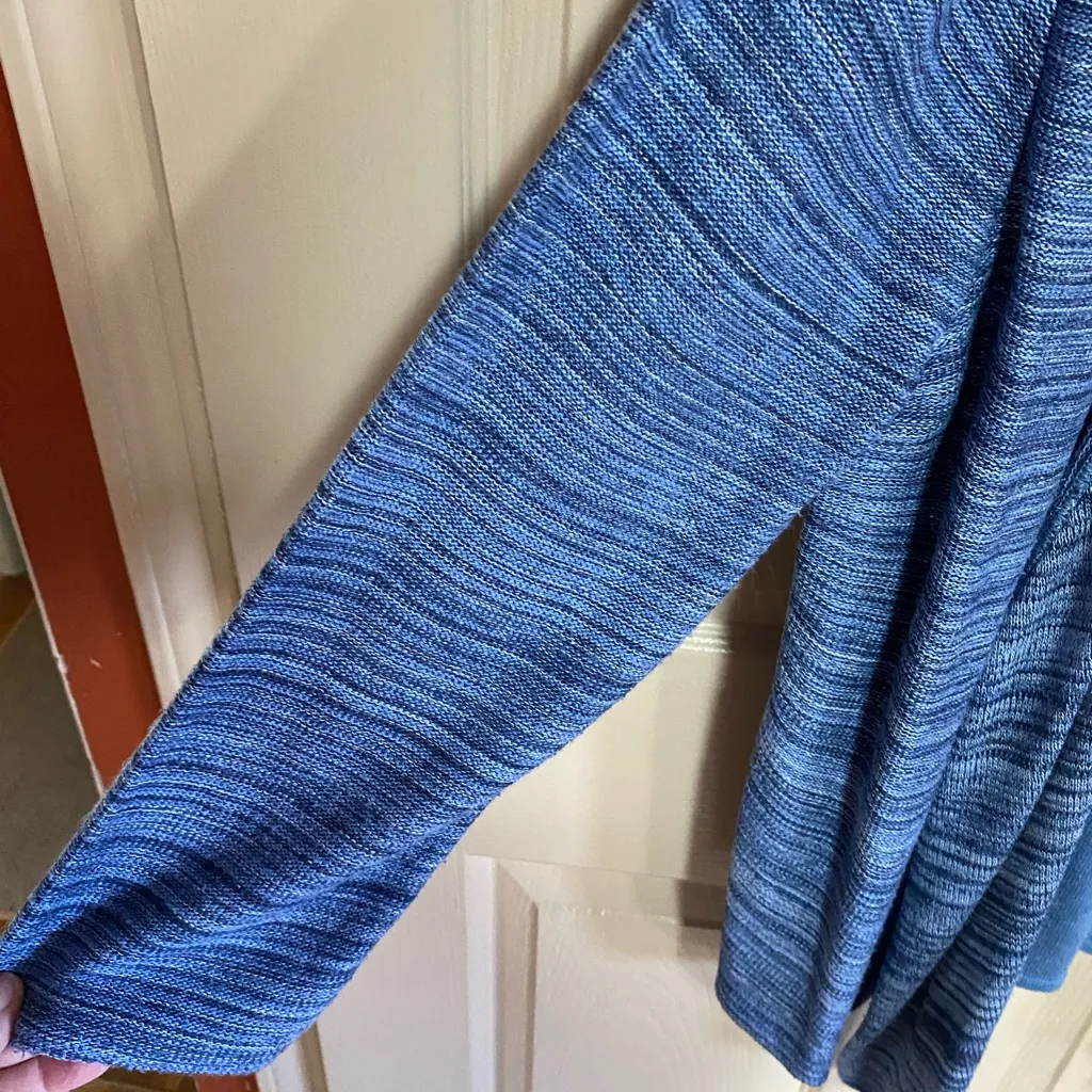 Alfred Dunner Striped Blue Cardigan Sweater - Image 3