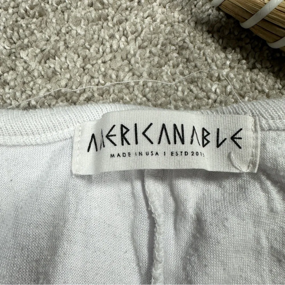 Americanable Women’s Wonderland Longsleeve Top V-Neck Boho in White S - Image 9