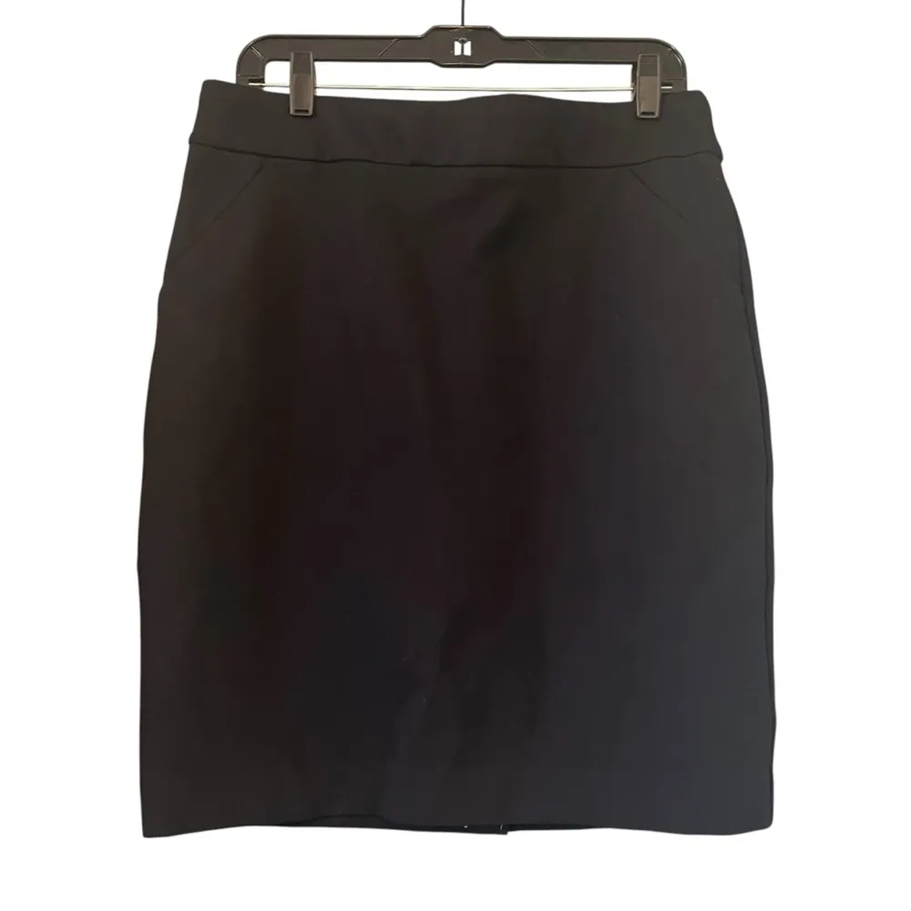 NWT, J. Crew Factory Ponte Pencil Skirt Black, Style L1314 Black Size 12 - Image 4
