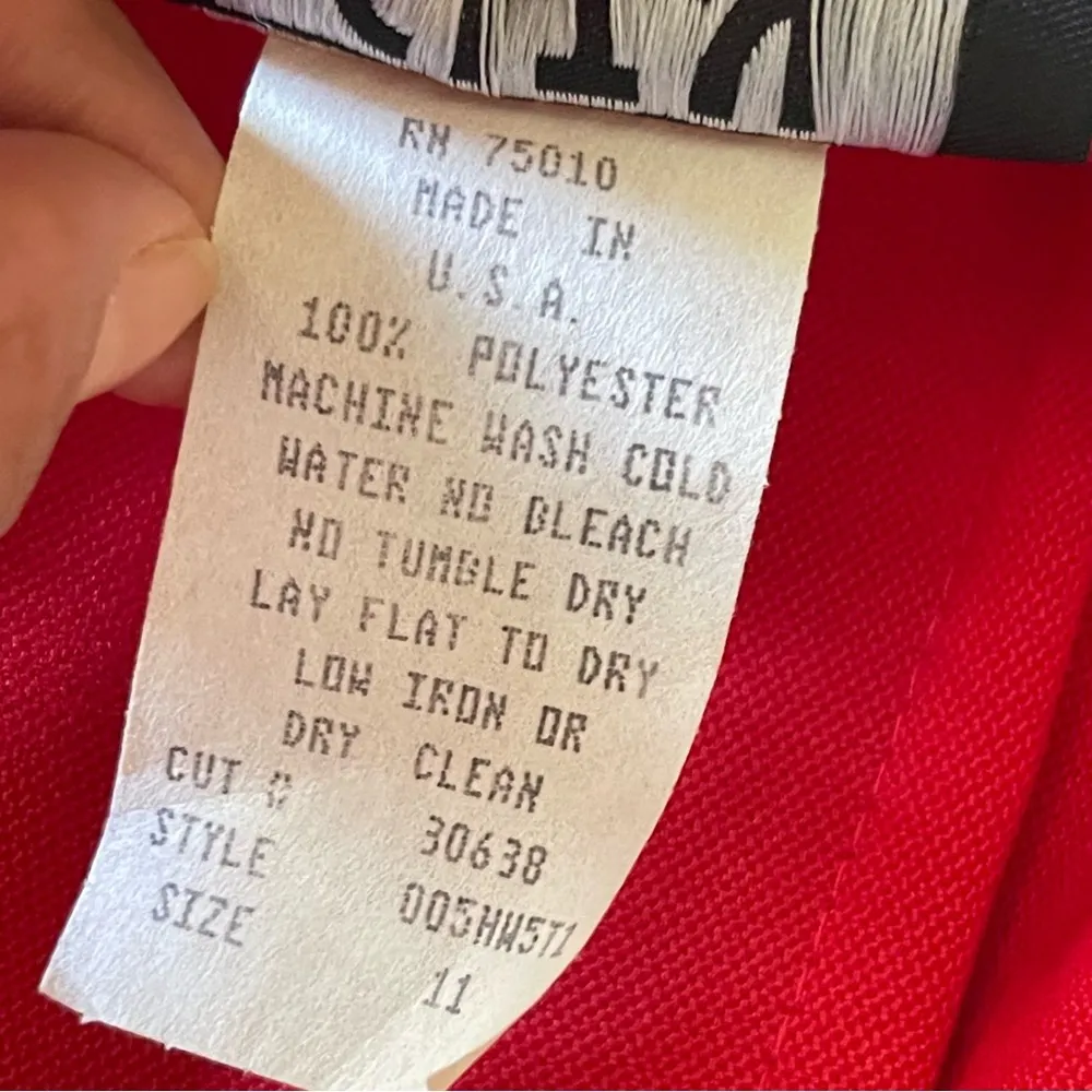 Vintage Y2K City Triangles Cami Sheath Dress Women’s  Size 11 Red Dead Stock - Image 9