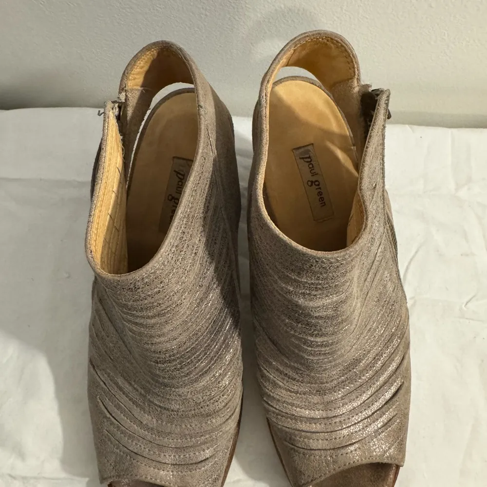 Paul Green Women's Metallic Peep-Toe Ankle Boots - Image 4